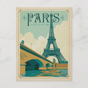Datum vormerken Paris Frankreich - Eiffelturm Ankündigungspostkarte