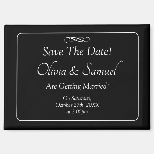 Datum vormerken - Schwarz & Weiß mit unendlichem S Magnet (Vorderseite)