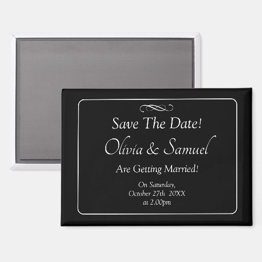 Datum vormerken - Schwarz & Weiß mit unendlichem S Magnet (Vorderseite/Rückseite)