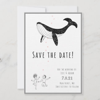 Datum vormerken - Verliebte Wale Save The Date