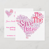 Datum vormerken - verschiedene Rosatöne Save The Date (Vorne/Hinten)