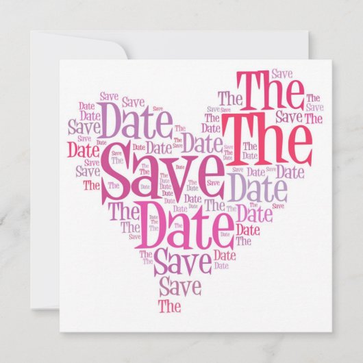 Datum vormerken - verschiedene Rosatöne Save The Date (Vorderseite)