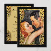 Datum vormerken Vintage Paar Schwarz Save The Date (Vorne/Hinten)