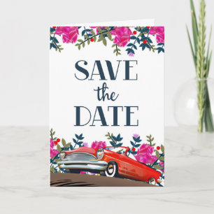 Datum Vormerken Vintage Rotes Auto