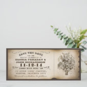 Datum vormerken vintage Ticket Postkarten (Stehend Vorderseite)