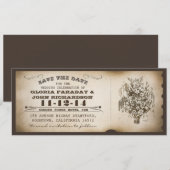 Datum vormerken vintage Ticket Postkarten (Vorne/Hinten)