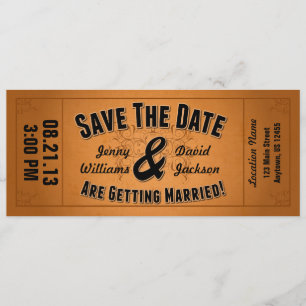 Datum vormerken: Vintage-Ticket Save The Date