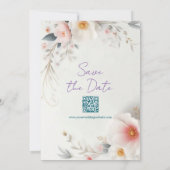 Datum Wasserfarbe Floral Handschrift-Skript speich Save The Date (Rückseite)