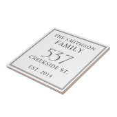 Datum "Weiß & Grau": Anschrift House Plaque Fliese (Seite)