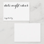 Datums-Nachtideen vorgeschlagen durch Karten (Vorne/Hinten)