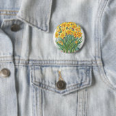Datums-uAwg-Blumen-Narzissengelb Vintag Button (Beispiel)