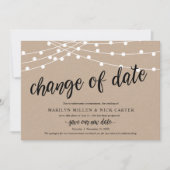 Datumsänderung, String-Lichter, Announcement-Karte Einladung (Vorderseite)