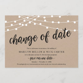 Datumsänderung, String-Lichter, Announcement-Karte Einladung