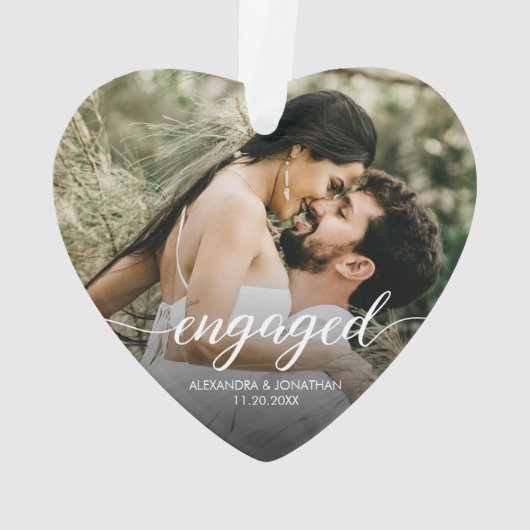 Datumsangabe für Verlobte Typografie mit benutzerd Ornament (Rückseite)