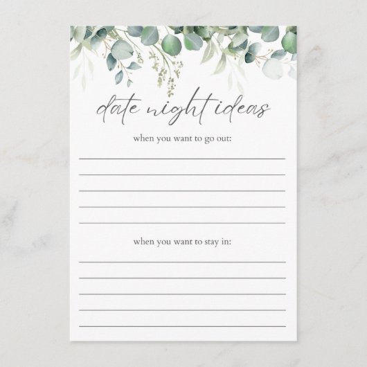 Datumsangaben Eukalyptus-Brautparty einfügen Begleitkarte (Vorderseite)