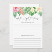 Datumsangaben tropisches Brautparty einfügen Begleitkarte (Vorne/Hinten)