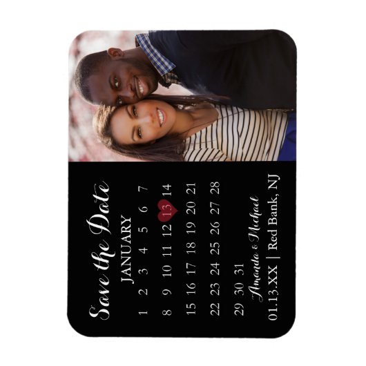 Datumsanzeige - Foto-Kalender speichern Magnet (Vertikal)