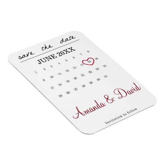 Datumsanzeige - Monatsmitte speichern Magnet (Rechte Seite)