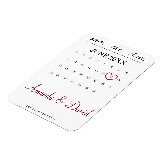 Datumsanzeige - Monatsmitte speichern Magnet (Linke Seite)