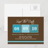 Datumsblöcke - Türkis Ankündigungspostkarte (Vorne/Hinten)