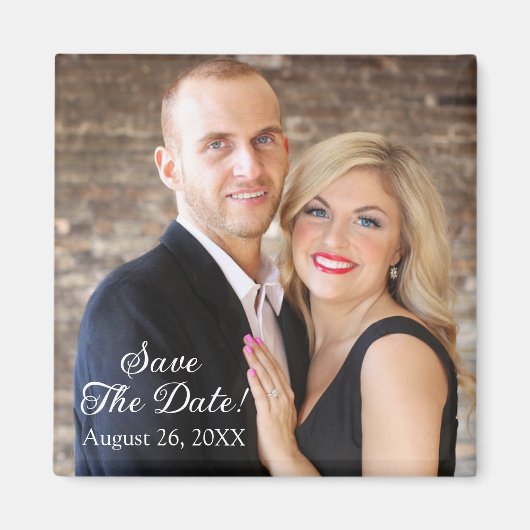 Datumsfenster mit Foto speichern Magnet (Vorne)