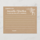 Datumsinformation Brautparty Englisch Spanisch (Rückseite)