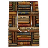 Datumsnacht mit einem Buch, um Ihren Namen anzupas Mittlere Geschenktüte (Rückseite)