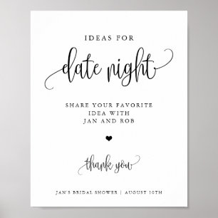 Datumsnacht mit Minimalistischer Kalligrafie/Herza Poster