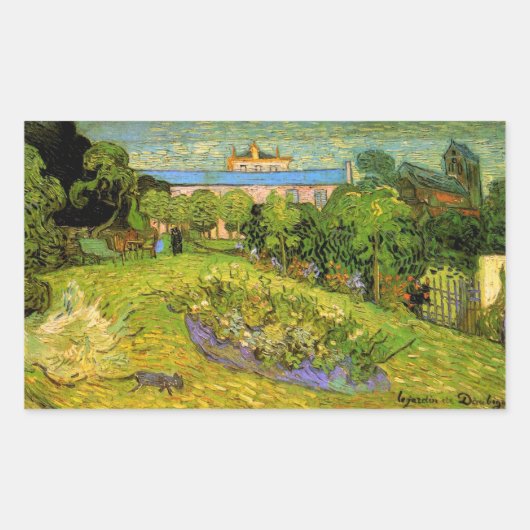 Daubigny's Garden von Vincent van Gogh, Le Jardin Rechteckiger Aufkleber (Vorderseite)
