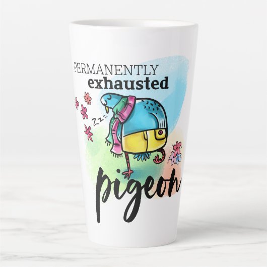 Dauerhaft ausgemerzter Niedlicher Vogel Zeichnend  Milchtasse (Vorderseite)