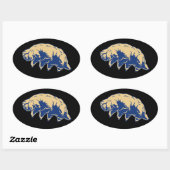 Dauerhaft - Tardigrade Ovaler Aufkleber (Blatt)