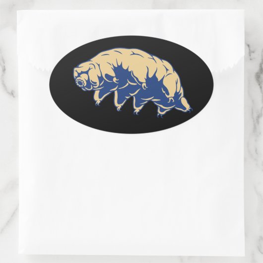 Dauerhaft - Tardigrade Ovaler Aufkleber (Tasche)