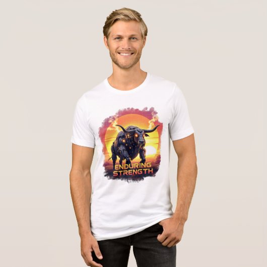 Dauerhafte Kraft - Roboter-Bull-T - Shirt (Vorderseite voll)