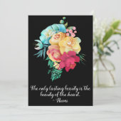 Dauerhafte Liebe Bouquet Rumi Quote Karte (Stehend Vorderseite)