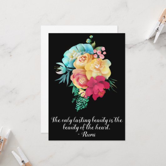 Dauerhafte Liebe Bouquet Rumi Quote Karte (Vorderseite/Rückseite Beispiel)