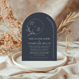 Dauerhafte Liebe | Deep Blue Arch Wedding Einladung