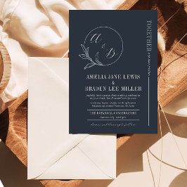 Dauerhafte Liebe | Deep Blue Wreath Wedding Invite Einladung