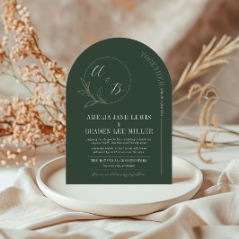 Dauerhafte Liebe | Deep Green Arch Wedding Einladung