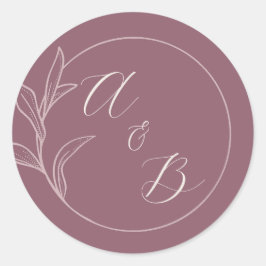 Dauerhafte Liebe | Deep Mauve | Einladung zur Hoch Runder Aufkleber