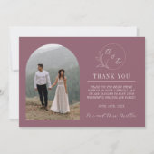 Dauerhafte Liebe | Deep Mauve | Hochzeit Dankeskarte (Vorderseite)