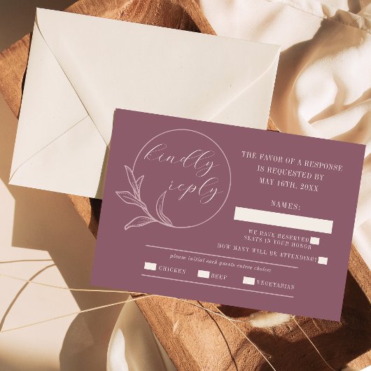 Dauerhafte Liebe | Deep Mauve | RSVP Karte