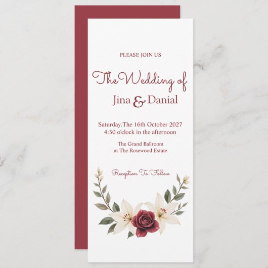 Dauerhafte Liebe Einladung (Vorne/Hinten)