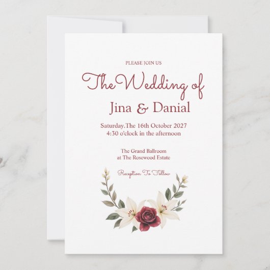 Dauerhafte Liebe Einladung (Vorderseite)