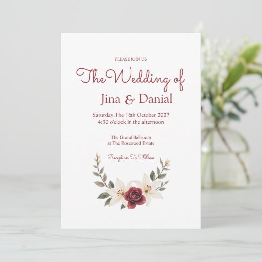 Dauerhafte Liebe Einladung (Stehend Vorderseite)