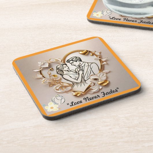 "Dauerhafte Liebe" Getränkeuntersetzer (Linke Seite)