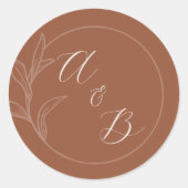 Dauerhafte Liebe | Terracotta | Einladung zur Hoch Runder Aufkleber (Vorderseite)