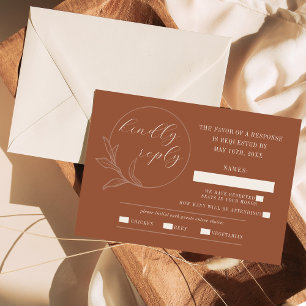 Dauerhafte Liebe Terracotta RSVP Karte