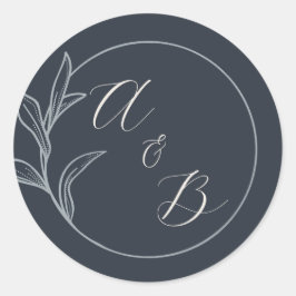 Dauerhafte Liebe | Tiefblau | Einladung zur Hochze Runder Aufkleber