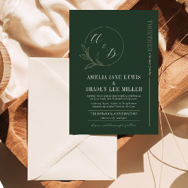 Dauerhafte Liebe | Tiefgrün | Einladung zur Hochze