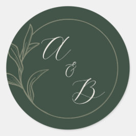 Dauerhafte Liebe | Tiefgrün | Einladung zur Hochze Runder Aufkleber